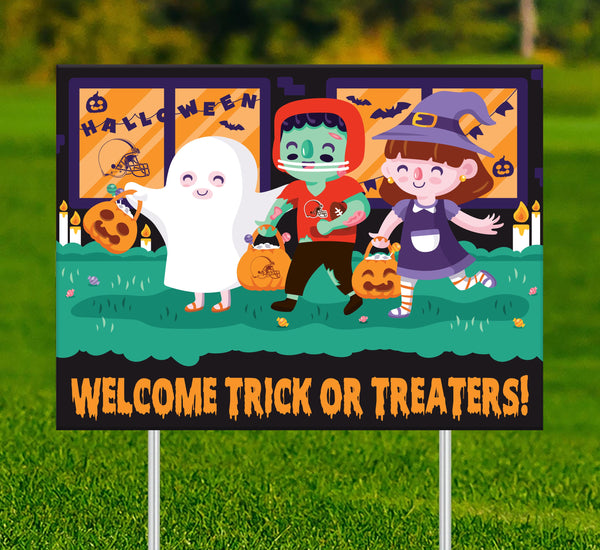 Wholesale NFL2232-Welcome Trick or Treaters Yard Sign / N2232-Cleveland Browns