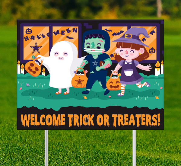 Wholesale NFL2232-Welcome Trick or Treaters Yard Sign / N2232-Dallas Cowboys