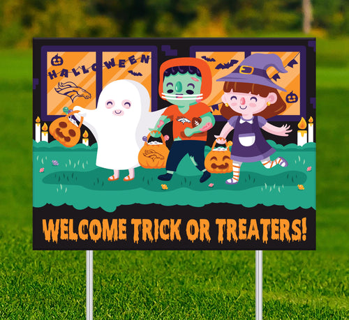 Wholesale NFL2232-Welcome Trick or Treaters Yard Sign / N2232-Denver Broncos