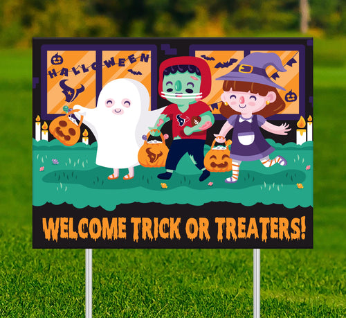Wholesale NFL2232-Welcome Trick or Treaters Yard Sign / N2232-Houston Texans