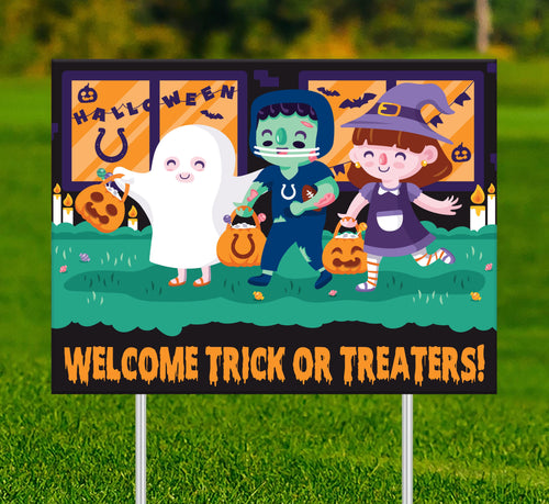 Wholesale NFL2232-Welcome Trick or Treaters Yard Sign / N2232-Indianapolis Colts