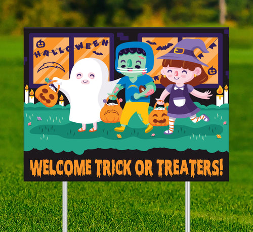 Wholesale NFL2232-Welcome Trick or Treaters Yard Sign / N2232-Los Angeles Chargers