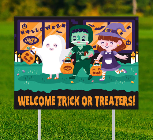 Wholesale NFL2232-Welcome Trick or Treaters Yard Sign / N2232-New York Jets