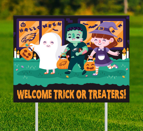 Wholesale NFL2232-Welcome Trick or Treaters Yard Sign / N2232-Philadelphia Eagles