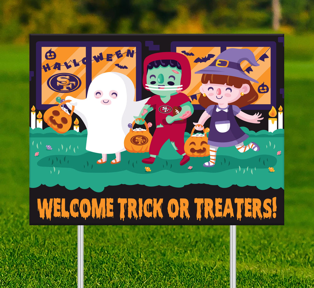 Wholesale NFL2232-Welcome Trick or Treaters Yard Sign / N2232-San Francisco 49ers