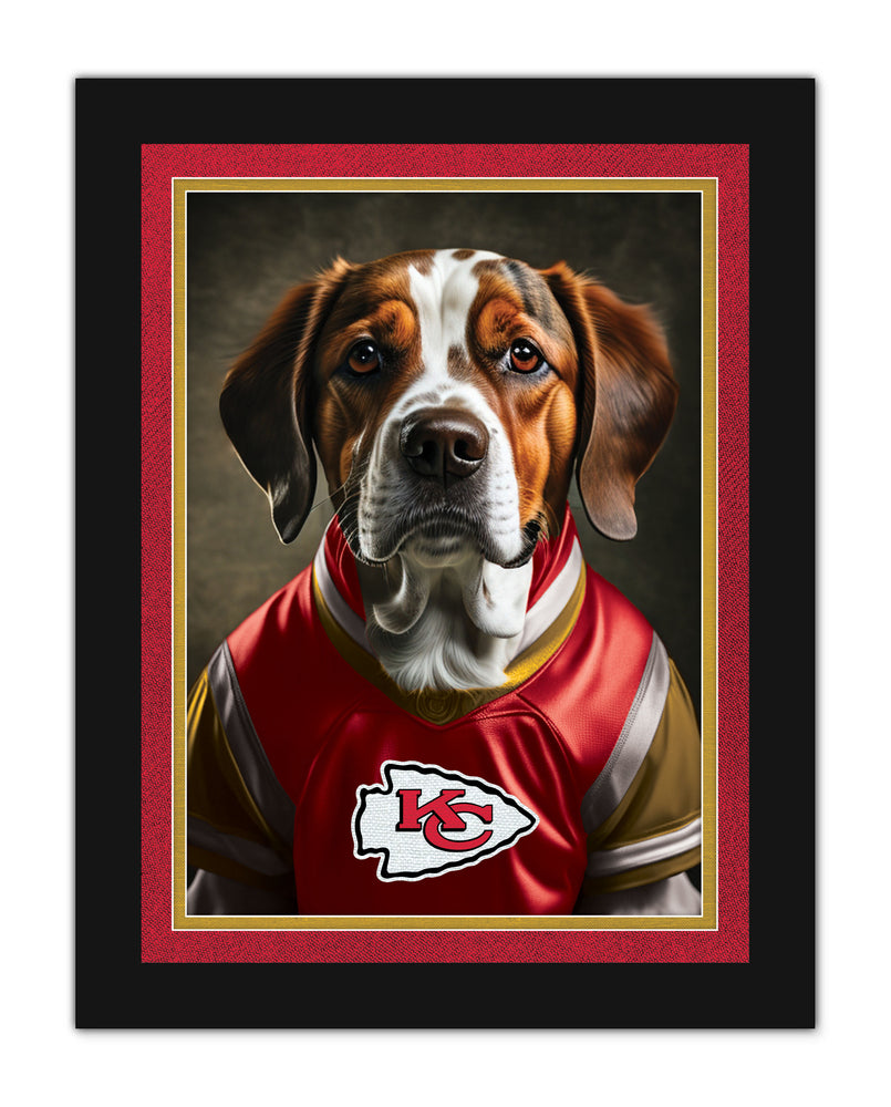Wholesale NFL2233-Dog in Team Jersey 12x16 / N2233-Kansas City Chiefs