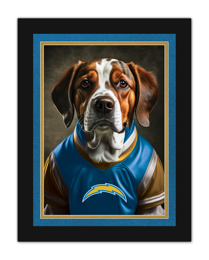Wholesale NFL2233-Dog in Team Jersey 12x16 / N2233-Los Angeles Chargers