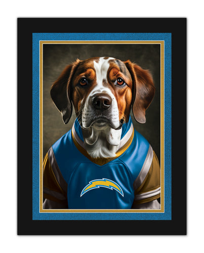 Wholesale NFL2233-Dog in Team Jersey 12x16 / N2233-Los Angeles Chargers