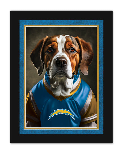 Wholesale NFL2233-Dog in Team Jersey 12x16 / N2233-Los Angeles Chargers