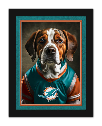 Wholesale NFL2233-Dog in Team Jersey 12x16 / N2233-Miami Dolphins