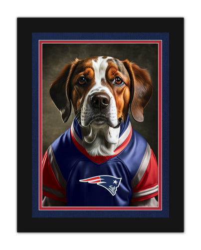 Wholesale NFL2233-Dog in Team Jersey 12x16 / N2233-New England Patriots