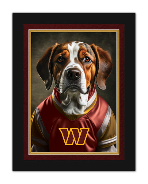 Wholesale NFL2233-Dog in Team Jersey 12x16 / N2233-Washington Commanders