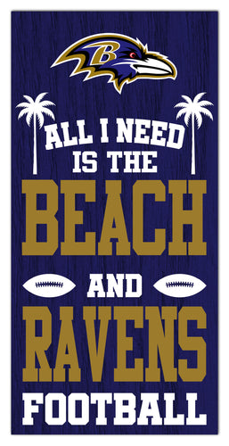 Wholesale NFL2239-All I Need is Beach 6x12 / N2239-Baltimore Ravens