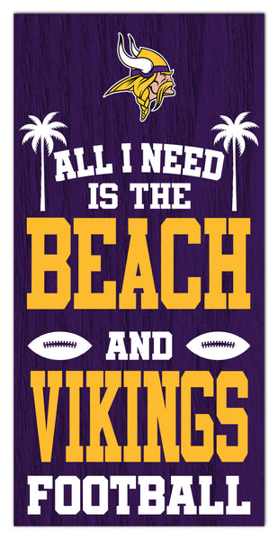 Wholesale NFL2239-All I Need is Beach 6x12 / N2239-Minnesota Vikings