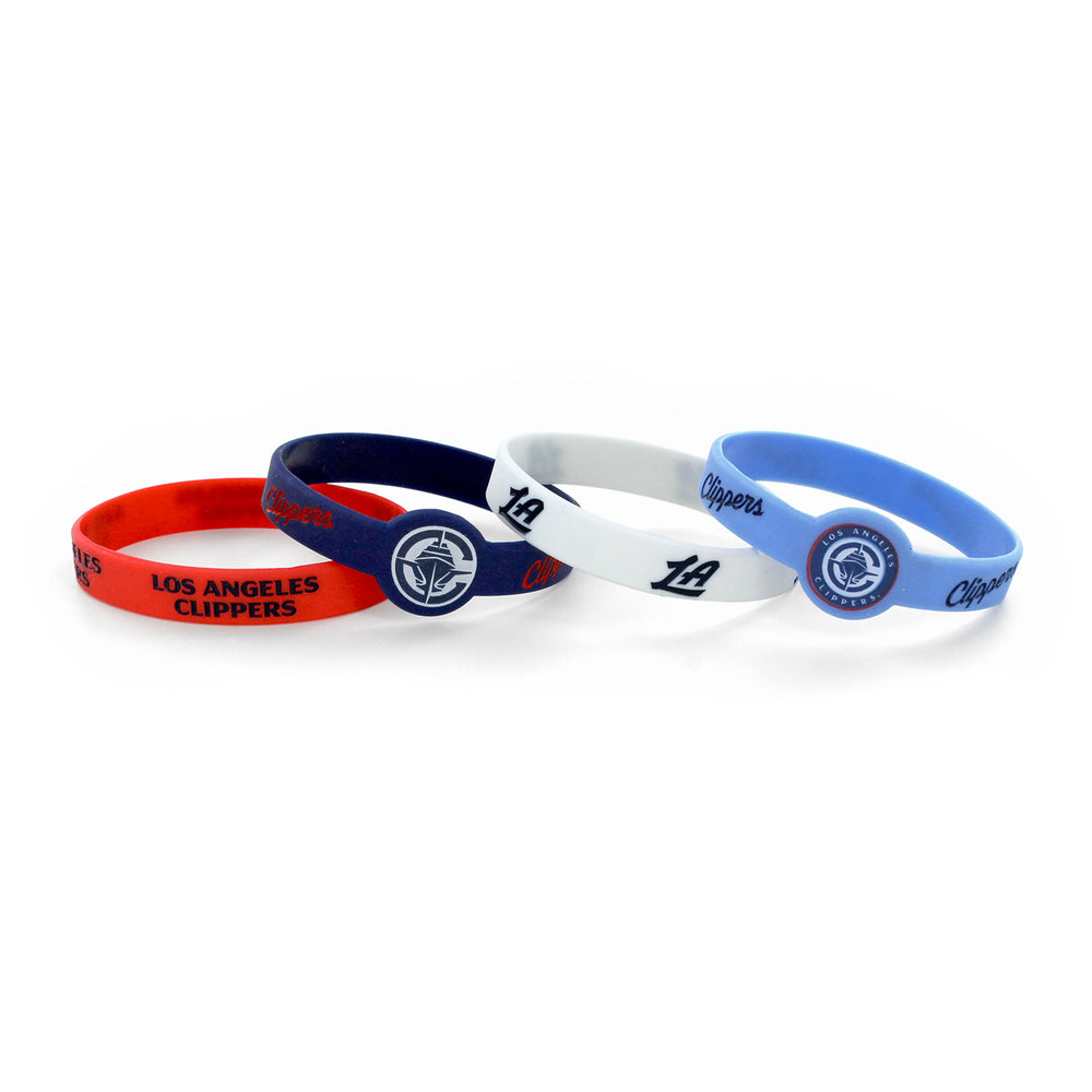 WHOLESALE LOS ANGELES CLIPPERS SILICONE BRACELET 4-PACK