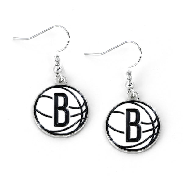 WHOLESALE NEW JERSEY NETS LOGO DANGLER EARRINGS
