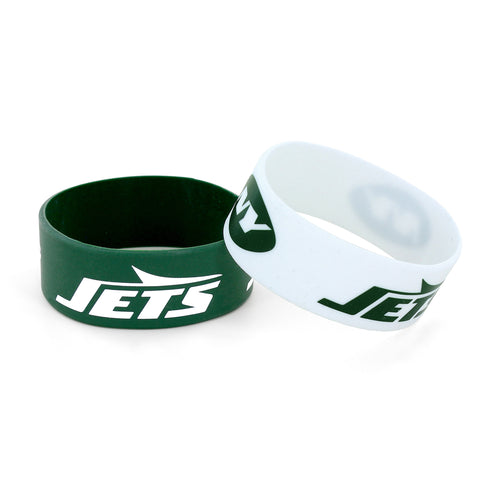 WHOLESALE NEW YORK JETS WIDE BRACELETS (2-PACK)