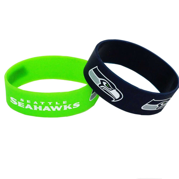WHOLESALE SEATTLE SEAHAWKS WIDE BRACELETS (2-PACK)