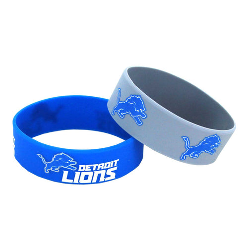 WHOLESALE DETROIT LIONS WIDE BRACELETS (2-PACK)