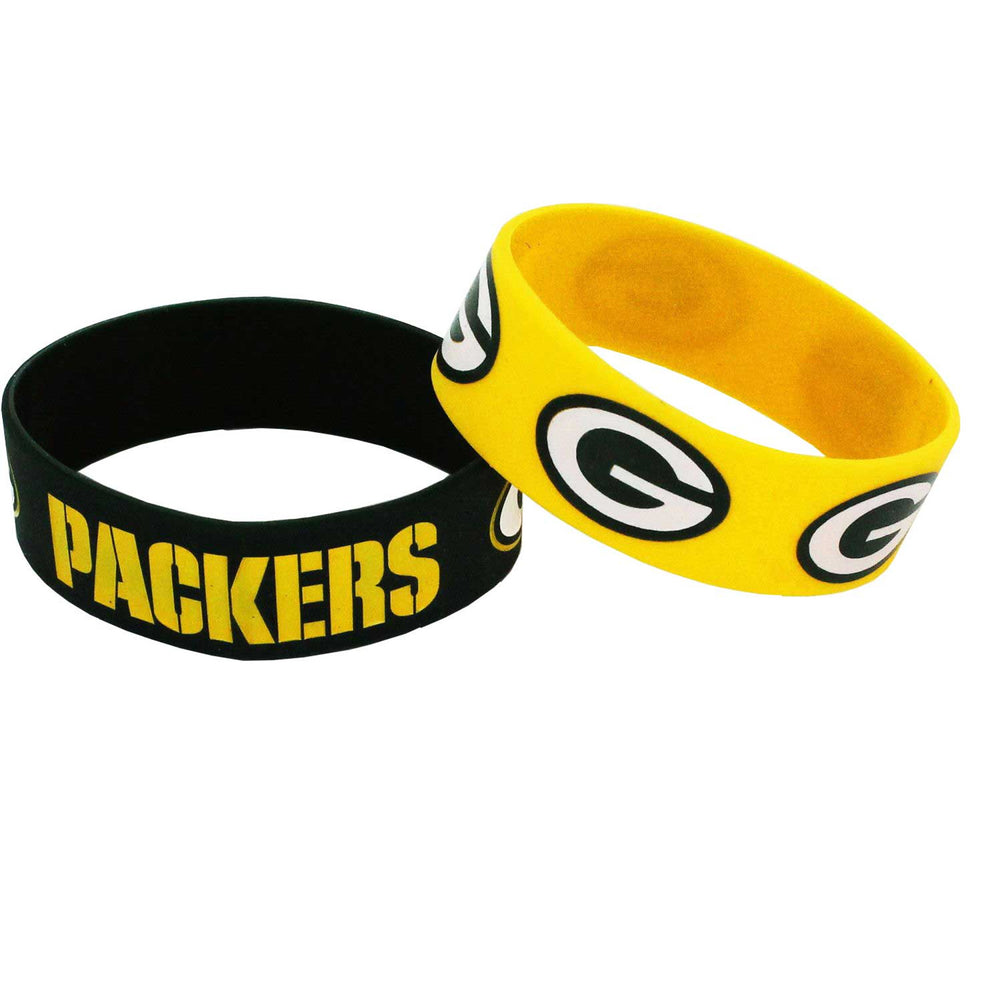 WHOLESALE GREEN BAY PACKERS WIDE BRACELETS (2-PACK)