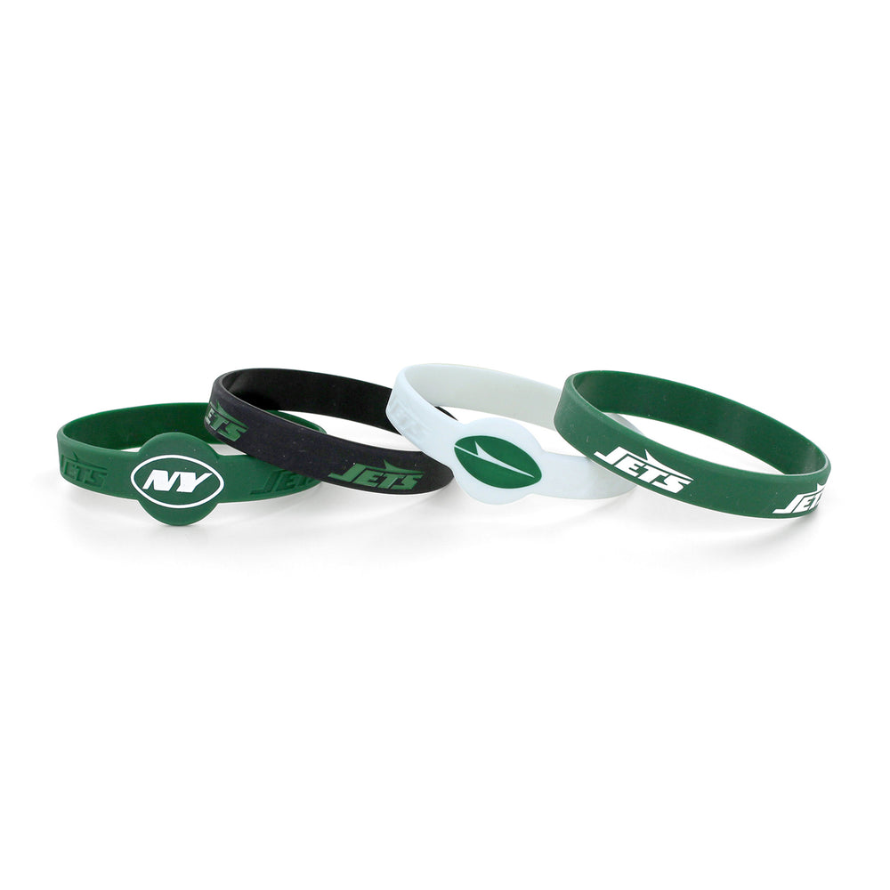 WHOLESALE NEW YORK JETS SILICONE BRACELET (4-PACK)