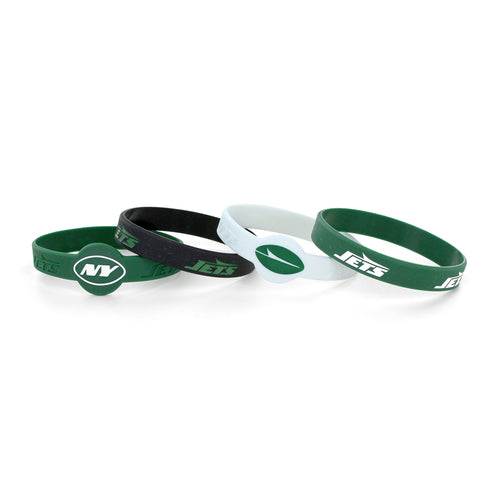 WHOLESALE NEW YORK JETS SILICONE BRACELET (4-PACK)