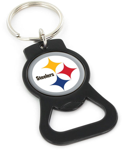 WHOLESALE PITTSBURGH STEELERS (BLACK) BOTTLE OPENER KEYCHAIN