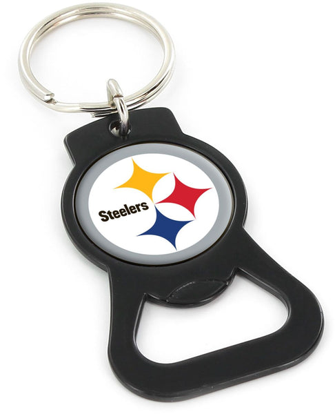 WHOLESALE PITTSBURGH STEELERS (BLACK) BOTTLE OPENER KEYCHAIN