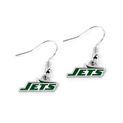 WHOLESALE NEW YORK JETS LOGO DANGLER EARRINGS