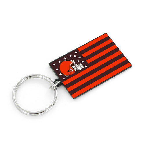CLEVELAND BROWNS AMERICANA FLAG KEYCHAIN