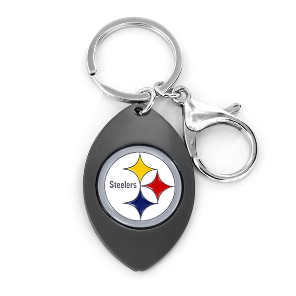 WHOLESALE PITTSBURGH STEELERS MATTE FINISH FOOTBALL KEYCHAIN