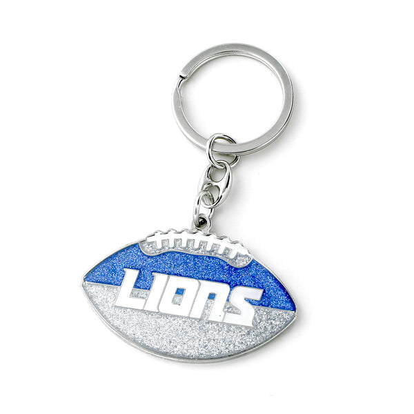WHOLESALE DETROIT LIONS GLITTER FOOTBALL KEYCHAIN