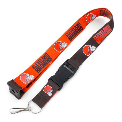 WHOLESALE CLEVELAND BROWNS (BROWN/ORANGE) REVERSIBLE LANYARD