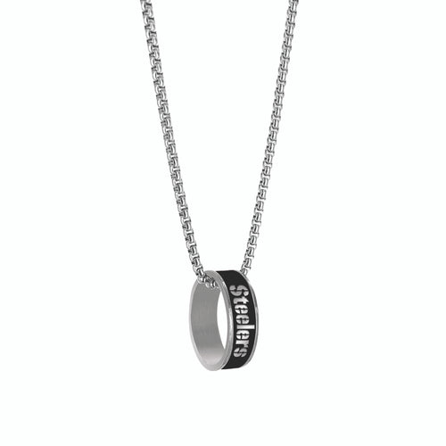 WHOLESALE PITTSBURGH STEELERS (SILVER) FASHION RING PENDANT NECKLACE