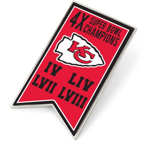 WHOLESALE KANSAS CITY CHIEFS (4X) CHAMPIONSHIP BANNER PIN (SP)