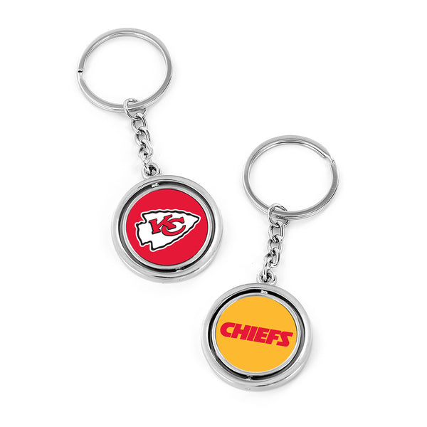 WHOLESALE KANSAS CITY CHIEFS (LOGO/WORDMARK) SPINNING KEYCHAIN
