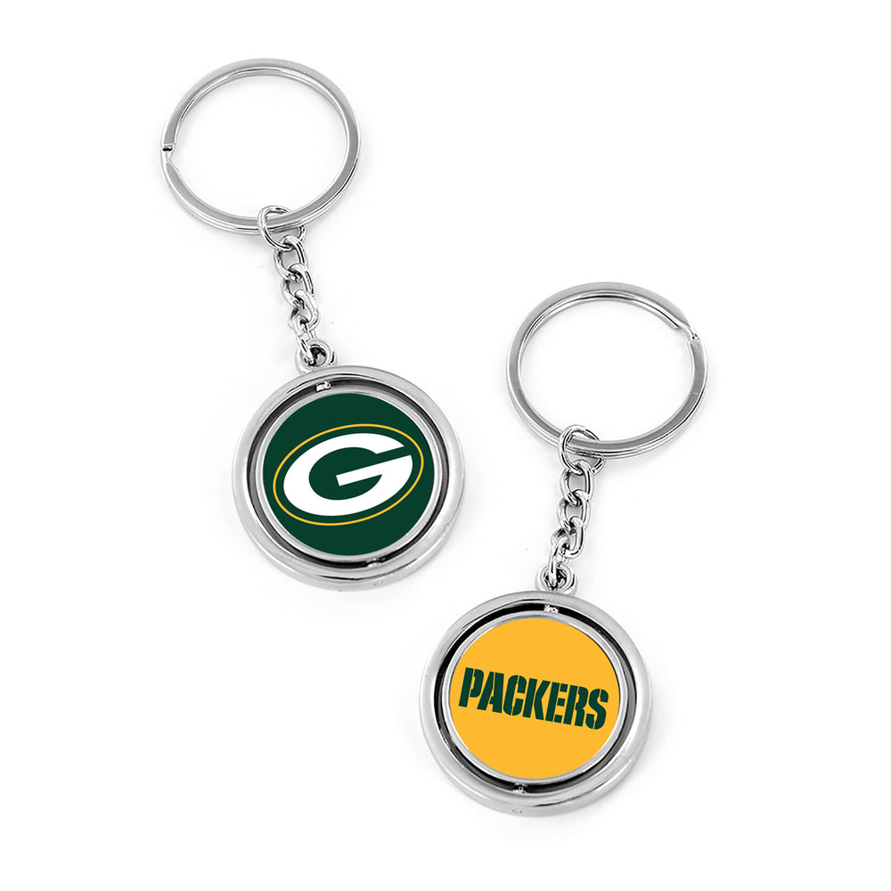WHOLESALE GREEN BAY PACKERS (LOGO/WORDMARK) SPINNING KEYCHAIN