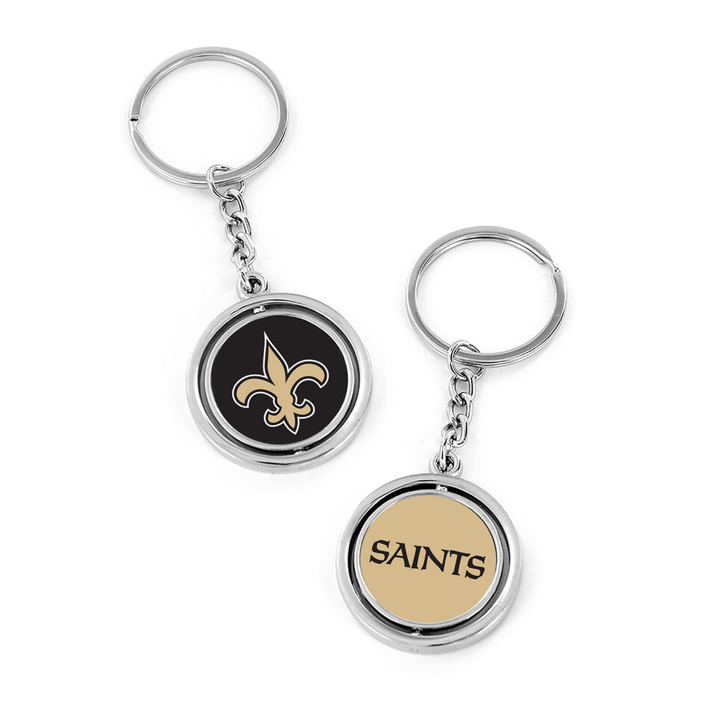 WHOLESALE NEW ORLEANS SAINTS (LOGO/WORDMARK) SPINNING KEYCHAIN