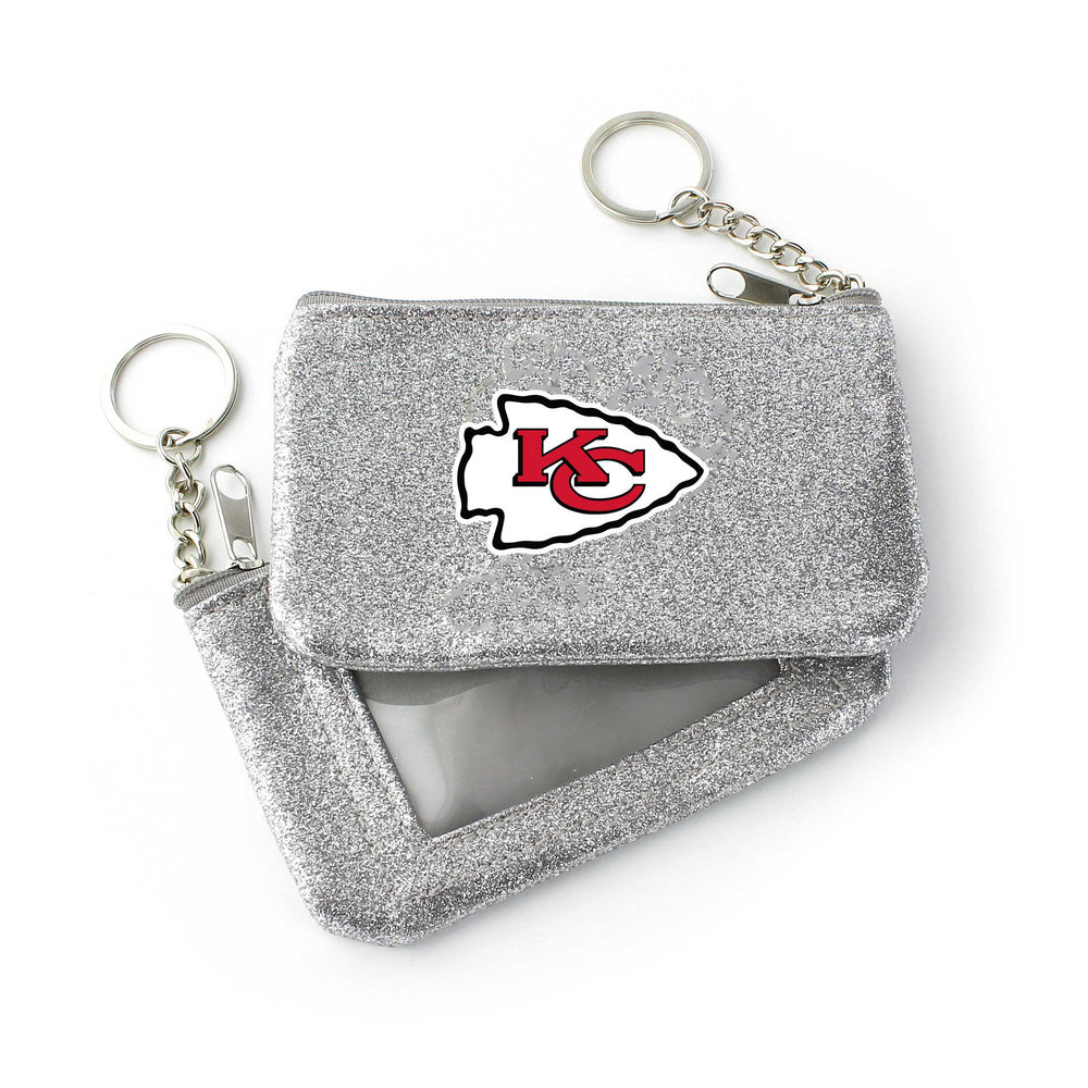 WHOLESALE KANSAS CITY CHIEFS (SILVER) SPARKLE COIN PURSE (OC)