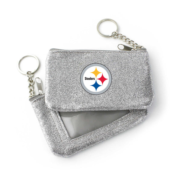 WHOLESALE PITTSBURGH STEELERS (SILVER) SPARKLE COIN PURSE (OC)