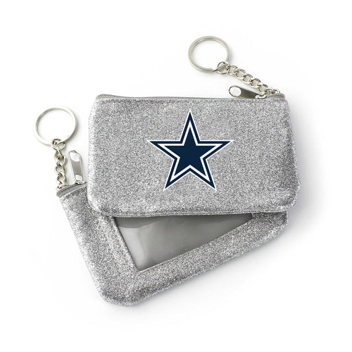 WHOLESALE DALLAS COWBOYS (SILVER) SPARKLE COIN PURSE (OC)