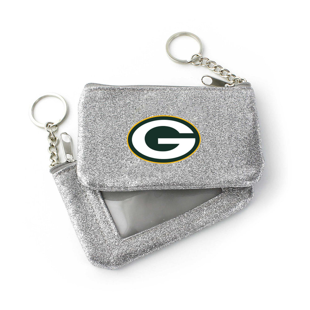 WHOLESALE GREEN BAY PACKERS (SILVER) SPARKLE COIN PURSE (OC)