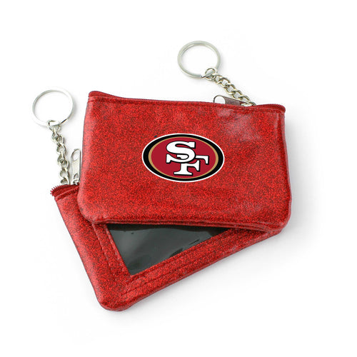 WHOLESALE SAN FRANCISCO 49ERS (RED) SPARKLE COIN PURSE (OC)