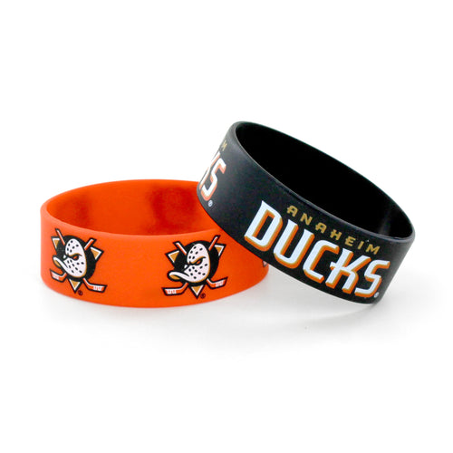 WHOLESALE ANAHEIM DUCKS WIDE BRACELETS (2 PACK)