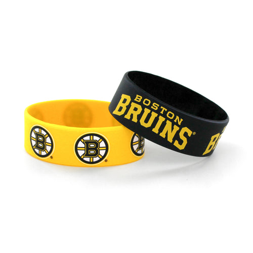 WHOLESALE BOSTON BRUINS WIDE BRACELETS (2 PACK)