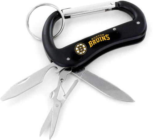 WHOLESALE BOSTON BRUINS CARABINER MULTI TOOL KEYCHAIN (SP)