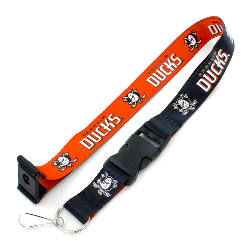 WHOLESALE ANAHEIM DUCKS (BLACK/ ORANGE) REVERSIBLE LANYARD
