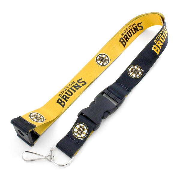 WHOLESALE BOSTON BRUINS (BLACK/YELLOW) REVERSIBLE LANYARD