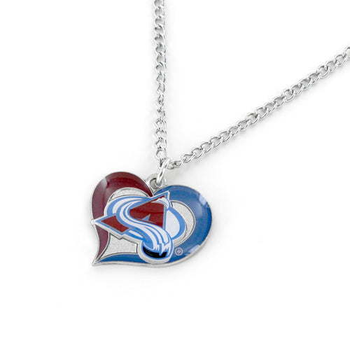 WHOLESALE COLORADO AVALANCHE SWIRL HEART NECKLACE