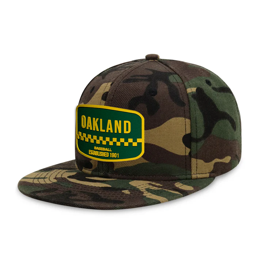 Oakland Baseball - Wood Camo - Snapback City Caps